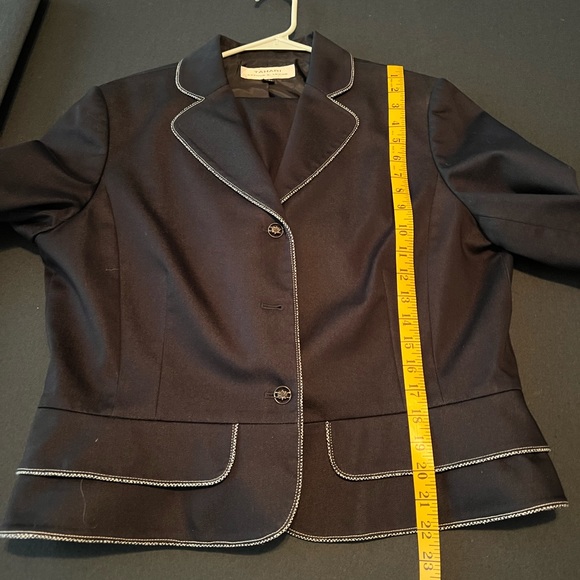 Tahari Denim Suite with White Piping Detail- Plus - Picture 12 of 16